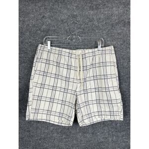PacSun Grey & White Plaid Corduroy Volley Shorts Size L